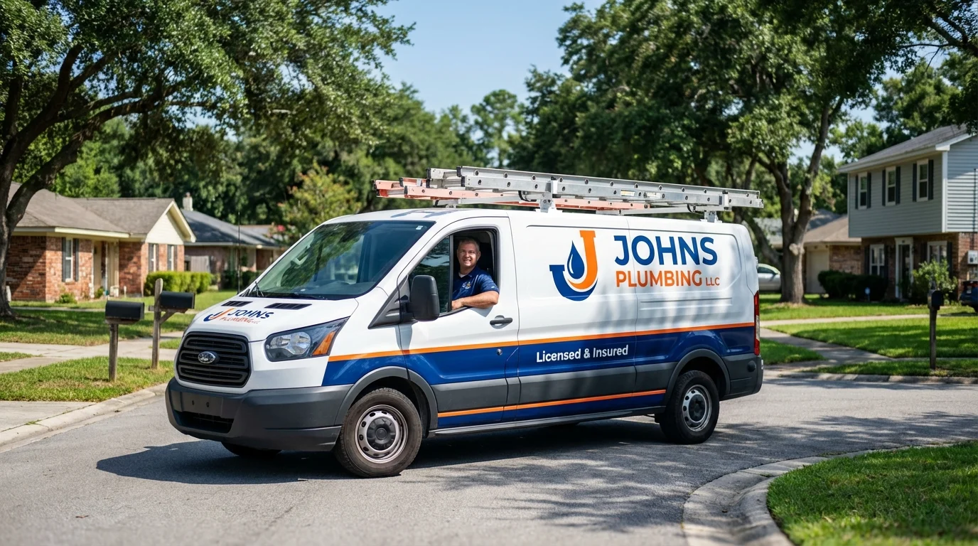 Johns Plumbing LLC service van in Nowata, OK