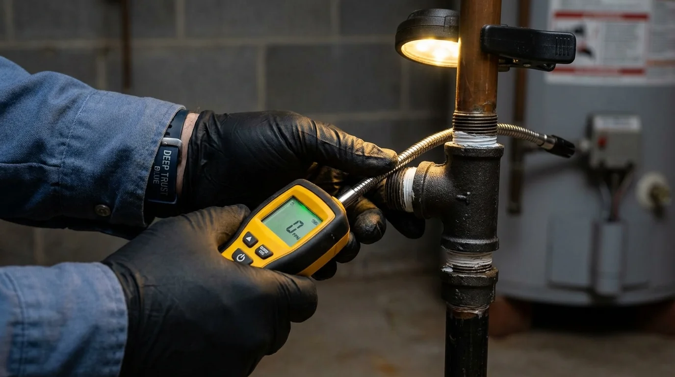 Gas leak detection with electronic sniffer by Johns Plumbing LLC in Nowata